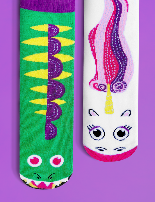 ADULT DRAGON & UNICORN SOCKS
